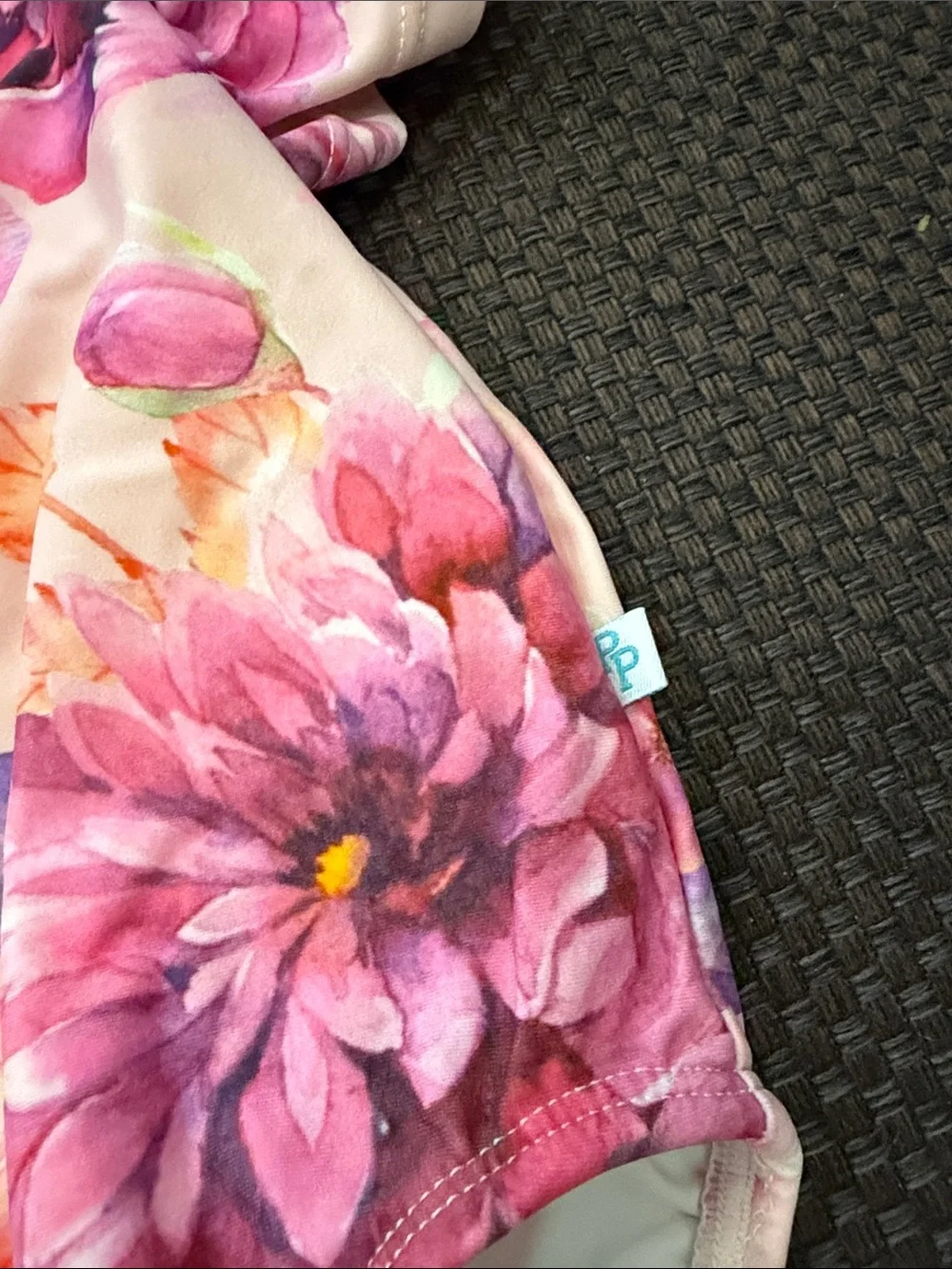 Posh Peanut Pink and Purple Floral Ruffle-Sleeve Swim One-Piece